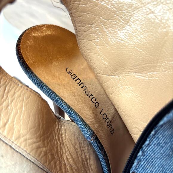 Gianmarco Lorenzi Women's Distressed Denim Boots Heels EU Size 39 US Size 8.5 - Picture 12 of 13